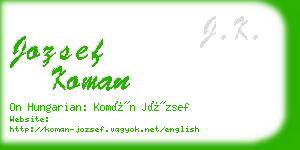 jozsef koman business card